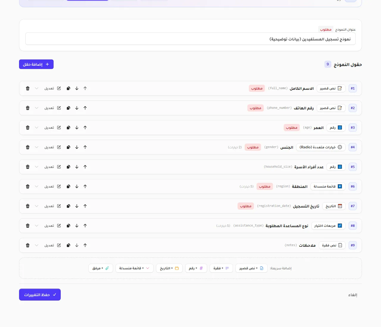 حدود حقل رقم